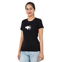 VINTAGE DREAM AND DEVICE OF LEAF Women's Cotton Regular Fit Half Sleeve Printed Casual Tshirt (Black, Size L)-thumb3