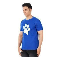 VINTAGE DREAM AND DEVICE OF LEAF Men's Cotton Regular Fit Half Sleeve Foot Printed Casual Tshirt (Blue, Size XL)-thumb3