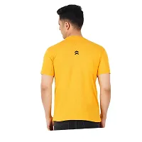 VINTAGE DREAM AND DEVICE OF LEAF Men's Cotton Regular Fit Half Sleeve Smile Printed Casual Tshirt (Yellow, Size S)-thumb1