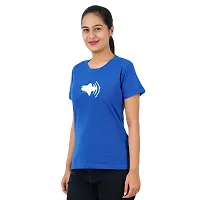 VINTAGE DREAM AND DEVICE OF LEAF Women's Cotton Regular Fit Half Sleeve Printed Casual Tshirt (Blue, Size M)-thumb3