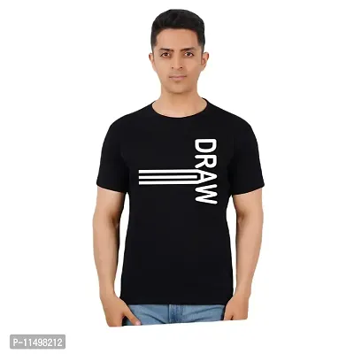 VINTAGE DREAM AND DEVICE OF LEAF Men's Cotton Regular Fit Half Sleeve Draw Printed Casual Tshirt (Black, Size S) -Packof1-thumb0