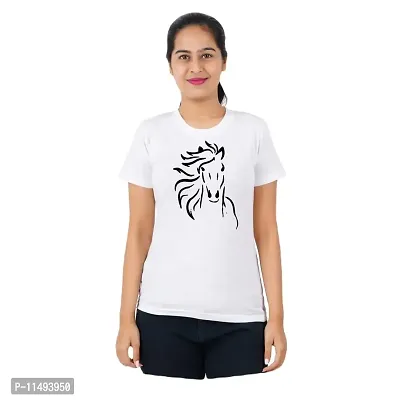 VINTAGE DREAM AND DEVICE OF LEAF Women's Cotton Regular Fit Half Sleeve Zebra Printed Casual Tshirt (White, Size XL) -Packof2