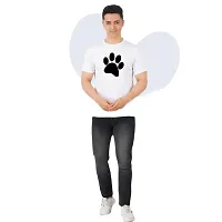 VINTAGE DREAM AND DEVICE OF LEAF Men's Cotton Regular Fit Half Sleeve Foot Printed Casual Tshirt (White, Size M)-thumb2