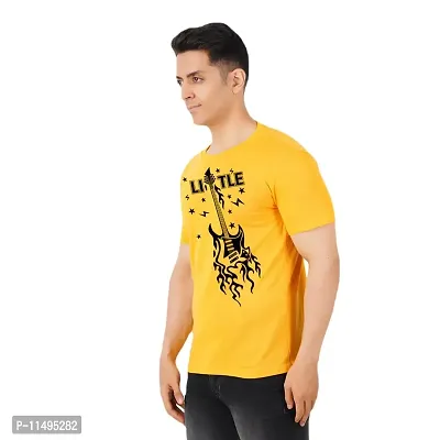 VINTAGE DREAM AND DEVICE OF LEAF Men's Cotton Regular Fit Half Sleeve Little Printed Casual Tshirt (Yellow, Size M) -Packof2-thumb0