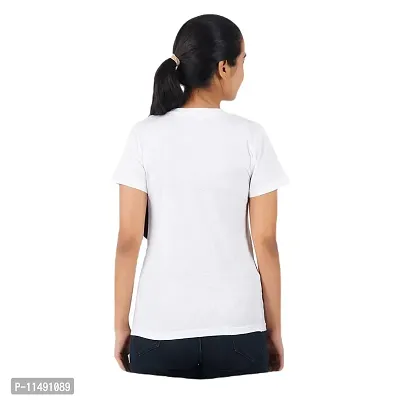 VINTAGE DREAM AND DEVICE OF LEAF Women's Cotton Regular Fit Half Sleeve Bekind to All Printed Casual Tshirt (White, Size S)-thumb2