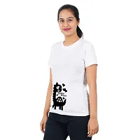 VINTAGE DREAM AND DEVICE OF LEAF Women's Cotton Regular Fit Half Sleeve Snuggle Saurus Printed Casual Tshirt (White, Size L)-thumb3