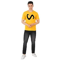 VINTAGE DREAM AND DEVICE OF LEAF Men's Cotton Regular Fit Half Sleeve S Printed Casual Tshirt (Yellow, Size XL)-thumb2