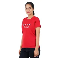 VINTAGE DREAM AND DEVICE OF LEAF Women's Cotton Regular Fit Half SleeveGoodnight Printed Casual Tshirt (Red, Size S)-thumb3