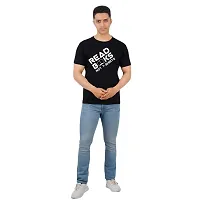 VINTAGE DREAM AND DEVICE OF LEAF Men's Cotton Regular Fit Half Sleeve Read Books Printed Casual Tshirt (Black, Size M)-thumb2