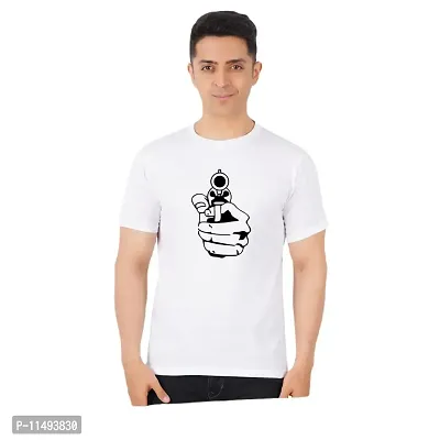 VINTAGE DREAM AND DEVICE OF LEAF Men's Cotton Regular Fit Half Sleeve Cartoon Printed Casual Tshirt (White, Size M) -Packof2