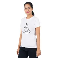 VINTAGE DREAM AND DEVICE OF LEAF Women's Cotton Regular Fit Half Sleeve Cup Printed Casual Tshirt (White, Size 2XL)-thumb3