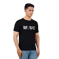 VINTAGE DREAM AND DEVICE OF LEAF Men's Cotton Regular Fit Half Sleeve Music Printed Casual Tshirt (Black, Size M)-thumb3