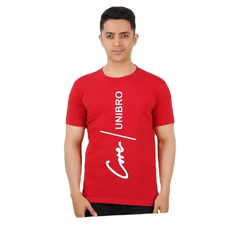 VINTAGE DREAM AND DEVICE OF LEAF Men's Regular Fit Half Sleeve Univro Casual Tshirt (Red, Size M)