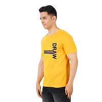 VINTAGE DREAM AND DEVICE OF LEAF Men's Cotton Regular Fit Half Sleeve Draw Printed Casual Tshirt (Yellow, Size 2XL)-thumb3