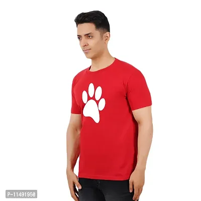 VINTAGE DREAM AND DEVICE OF LEAF Men's Cotton Regular Fit Half Sleeve Foot Printed Casual Tshirt (Red, Size L)-thumb4