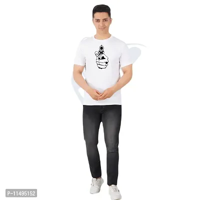 VINTAGE DREAM AND DEVICE OF LEAF Men's Cotton Regular Fit Half Sleeve Cartoon Printed Casual Tshirt (White, Size L)-thumb3