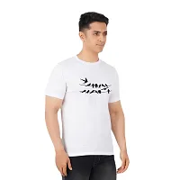 VINTAGE DREAM AND DEVICE OF LEAF Men's Cotton Regular Fit Half Sleeve Birds Printed Casual Tshirt (White, Size S)-thumb3