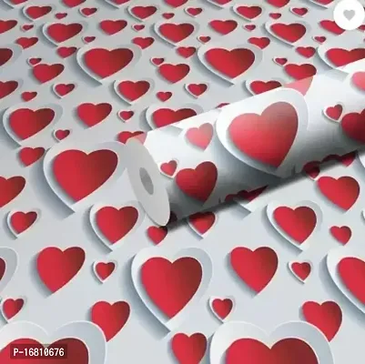 Red and White Heart 3d  wallpaper for bedroom-thumb0