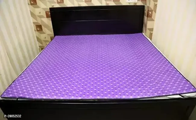 Beautiful Purple PVC Single Bedsheet With 1 Pillow Cover-thumb0