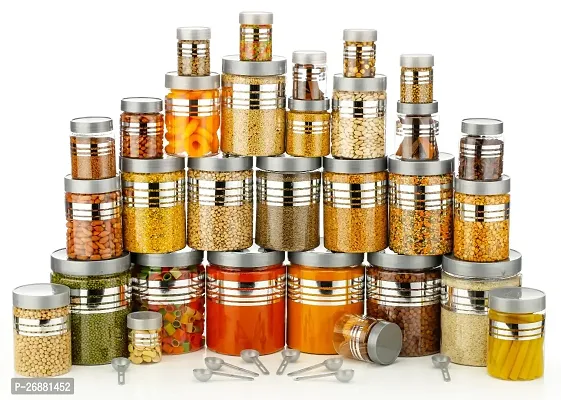 Designer Kitchen Containers Grocery Container Set Of 30 Silver - Kitchen Storage-thumb0