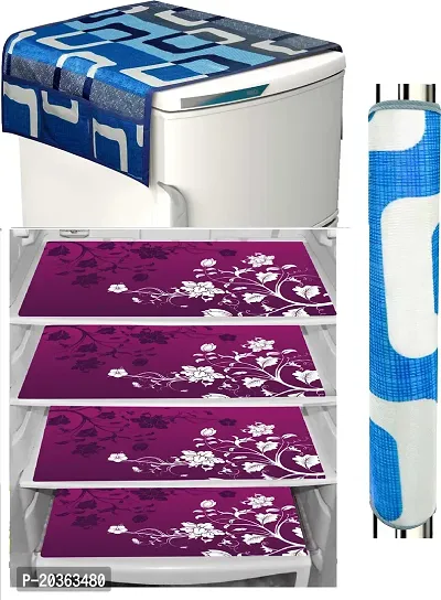 Combo of Exclusive Decorative Fridge Top Cover  Fridge Mat