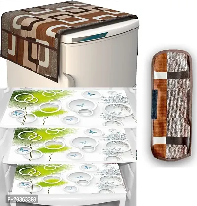 Combo of Exclusive Decorative Fridge Top Cover  Fridge Mat