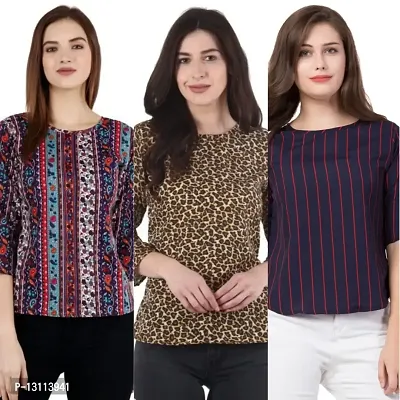 The LIONS'S Share Combo Pack of 3 Women's Regular fit Top (M) - Var-192