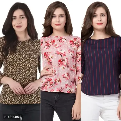 The LIONS'S Share Combo Pack of 3 Women's Regular fit Top (S) - Var-201
