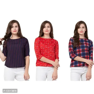 The Lion's Share Combo Pack of 3 Diverse Women's Regular Fit Top(M) - Var-37