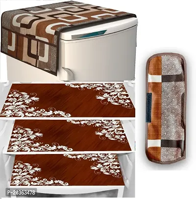 Combo of Exclusive Decorative Fridge Top Cover  Fridge Mat