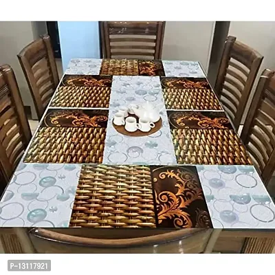 THE LION'S SHARE Placemats Set of 6, Heat Resistant, Washable PVC Table Mats, Woven Vinyl Dining Table, Non-Slip Stain Resistant Kitchen Table Placemats Easy to Clean-TLA013-thumb2