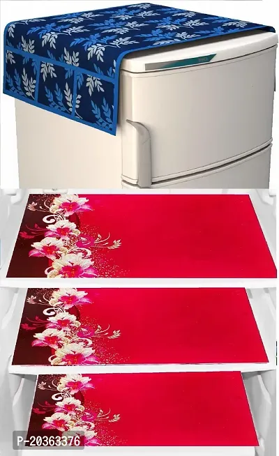 Combo of Exclusive Decorative Fridge Top Cover  Fridge Mat