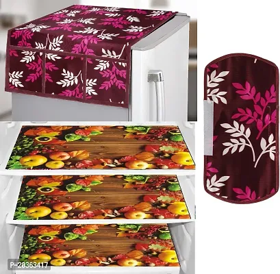 Combo of Exclusive Decorative Fridge Top Cover  Fridge Mat