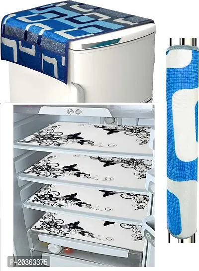 Combo of Exclusive Decorative Fridge Top Cover  Fridge Mat