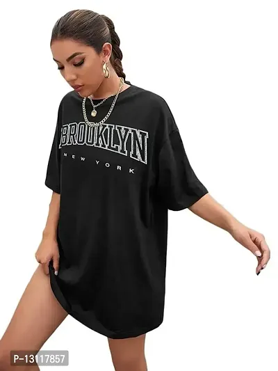 THE LION'S SHARE Oversized Tshirt for Women Half Sleeves Printed T Shirt for Women & Girls Ladies Oversized T Shirts Loose Fit Baggy Tshirt for Women, Drop Shoulder Tshirt for WomenVAR14(M)-thumb3