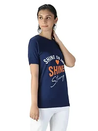 THE LION'S SHARE Regular Fit Cotton-Blend Half Sleeve Women/Girls T-Shirt .(M)-thumb3