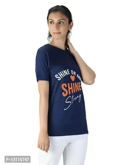 THE LION'S SHARE Regular Fit Cotton-Blend Half Sleeve Women/Girls T-Shirt .(M)-thumb4