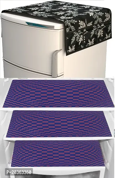 Combo of Exclusive Decorative Fridge Top Cover  Fridge Mat