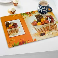 THE LIONS SHARE Placemats Table Mats|PVC Washable Place Mats|Linning Design  Dining Kitchen Restaurant Table (Set of 6, Brown, Polyvinyl Chloride)-thumb1