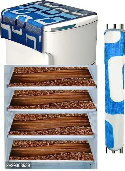 Combo of Exclusive Decorative Fridge Top Cover  Fridge Mat-thumb0