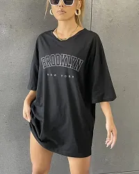 THE LION'S SHARE Oversized Tshirt for Women Half Sleeves Printed T Shirt for Women  Girls Ladies Oversized T Shirts Loose Fit Baggy Tshirt for Women, Drop Shoulder Tshirt for Women-thumb2