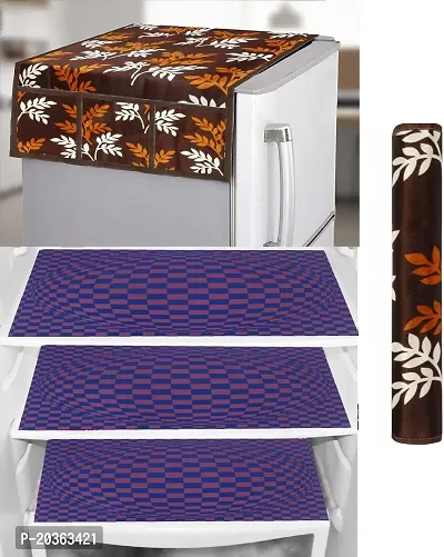 Combo of Exclusive Decorative Fridge Top Cover  Fridge Mat