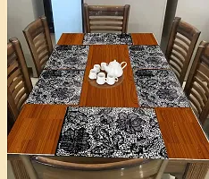 THE LION'S SHARE Placemats Set of 6, Heat Resistant, Washable PVC Table Mats, Woven Vinyl Dining Table, Non-Slip Stain Resistant Kitchen Table Placemats Easy to Clean-TLA017-thumb1