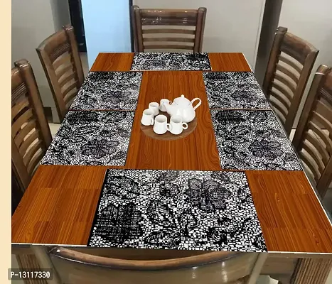 THE LION'S SHARE Placemats Set of 6, Heat Resistant, Washable PVC Table Mats, Woven Vinyl Dining Table, Non-Slip Stain Resistant Kitchen Table Placemats Easy to Clean-TLA017-thumb2