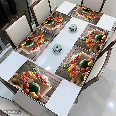 THE LIONS SHARE Placemats Table Mats|PVC Washable Place Mats|Linning Design  Dining Kitchen Restaurant Table (Set of 6, Brown, Polyvinyl Chloride)-thumb0