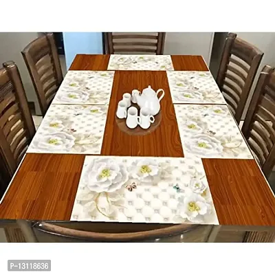 THE LION'S SHARE Placemats Set of 6, Heat Resistant, Washable PVC Table Mats, Woven Vinyl Dining Table, Non-Slip Stain Resistant Kitchen Table Placemats Easy to Clean-TLA011
