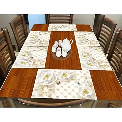 THE LION'S SHARE Placemats Set of 6, Heat Resistant, Washable PVC Table Mats, Woven Vinyl Dining Table, Non-Slip Stain Resistant Kitchen Table Placemats Easy to Clean
