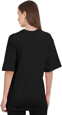 Elegant Black Cotton Blend Printed Tshirt For Women-thumb1