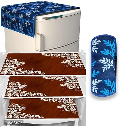 Combo of Exclusive Decorative Fridge Top Cover  Fridge Mat