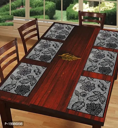 THE LIONS SHARE Placemats Table Mats|PVC Washable Place Mats|Linning Design  Dining Kitchen Restaurant Table (Set of 6, Brown, Polyvinyl Chloride)-thumb0